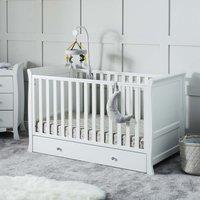 Ickle Bubba Snowdon Classic Cot Bed And Fibre Mattress - White, White