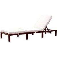 Comfy Living Reclining Rattan Sun Lounger - Brown, Brown