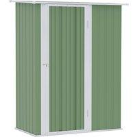 Outsunny Garden Storage Bike Shed w/ Lockable Door and Sloped Roof - Light Green, Green