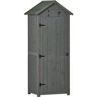 Outsunny Wooden Tool Storage Shed - Grey, Grey