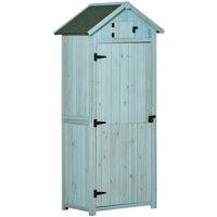 Outsunny Wooden Tool Storage Shed - Blue, Blue