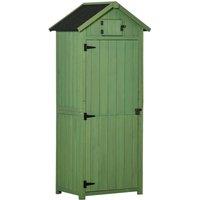 Outsunny Wooden Tool Storage Shed - Green, Green