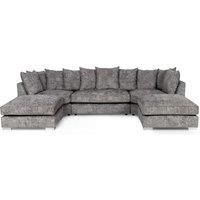 Heartlands Furniture Repton U Shaped Fabric Sofa Grey