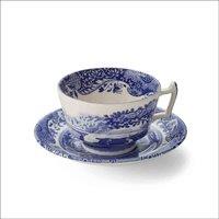 Spode Blue Italian Breakfast Cup & Saucer 0.28L Set Of 4, Blue