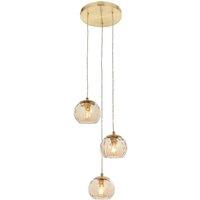 Ensora Lighting Harley 3 Light Pendant, Gold