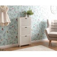 Bergen Three Tier Shoe Cabinet White, White