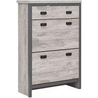 Boston 2 Tier 1 Drawer Shoe Cabinet, Grey