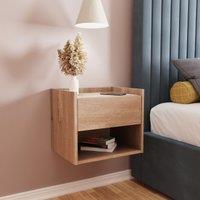 GFW Harmony Wall Mounted Pair Of Bedside Tables Oak Effect