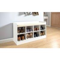 Kempton Shoe Bench White, White