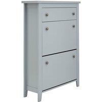 Deluxe Two Tier Shoe Cabinet Grey, Grey