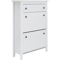 Deluxe Two Tier Shoe Cabinet White, White
