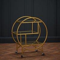 LPD Furniture Dixie Drinks Trolley Gold, Gold