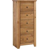 LPD Furniture Havana 5 Drawer Chest, Brown