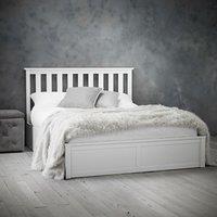 LPD Furniture Oxford Double Ottoman Bed White, White