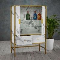 LPD Furniture Monaco Wine Cocktail Cabinet White, White