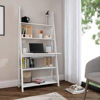 LPD Furniture Tiva Shelving Unit With Desk White, White