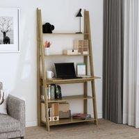 LPD Furniture Tiva Shelving Unit With Desk Oak, Brown