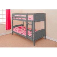 SleepOn 2Ft6 Shorty Small Single Wooden Bunk Bed Grey, Grey