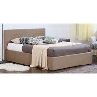 SleepOn Fabric Ottoman Bed Frame Gas Lift Mocha Single