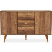 Interiors By Ph 3 Drawer Sideboard Wood Veneer, Brown