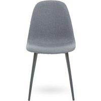 Interiors By Ph Dining Chair With Grey Powder Legs, Grey