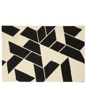 Interiors By Ph Small Geometric Rug Two Tone Black And White, Black