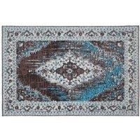 Interiors By Ph Small Jacquard Woven Rug Blue, Blue