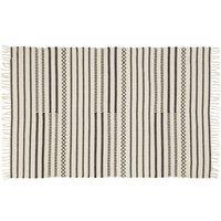 Interiors By Ph Cotton Horizontal Stripe Rug, Black