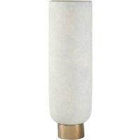 Interiors By Ph Large White Pedestal Vase With Gold Base, White