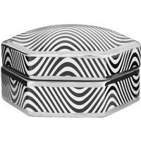 Interiors By Ph Small Trinket Box Black And White Wave Design, Black