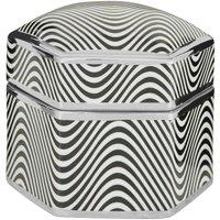 Interiors By Ph Large Trinket Box Black And White Wave Design, Black