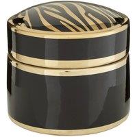 Interiors By Ph Large Trinket Box Black And Gold Zebra Print, Black