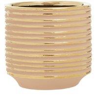 Interiors By Ph Small Ceramic Planter Blush Gold Stripe, Pink