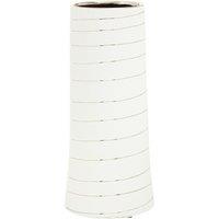 Interiors By Ph Small White Silver Stripe Ceramic Vase, White