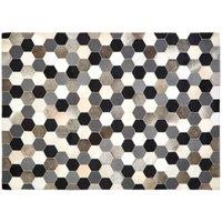 Interiors By Ph Small Black/White/Grey Patchwork Rug, Black
