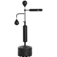 HOMCOM 3-in-1 Punching Bag with Stand with 2 Speedballs 360 Relax Bar PU Bag, Black