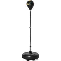 HOMCOM Punching Bag with Stand Boxing Bag Set with Adjustable Height Black Gold, Black