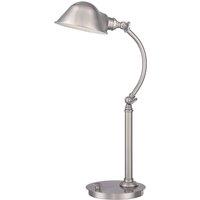 Quoizel Thompson LED Table Lamp in Brushed Nickel, Silver