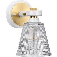 Elstead Lighting Gunnislake 1 Light Wall Light White Aged Brass, White