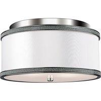 Feiss Pave 2 Light Flush Mount, Silver