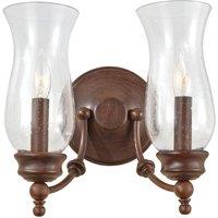 Feiss Pickering Lane 2 Light Wall Light, Brown