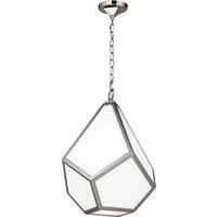 Feiss Diamond 1 Light Medium Pendant, Silver