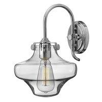 Hinkley Congress 1 Light Clear Glass Wall Light Chrome, Silver