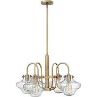 Hinkley Congress 4 Light Clear Glass Chandelier Brushed Caramel, Gold