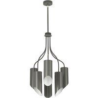 Elstead Lighting Quinto 6 Light Chandelier Dark Grey Polished Nickel, Silver