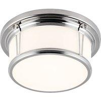 Feiss Woodward 2 Light Medium Flush Mount, Silver
