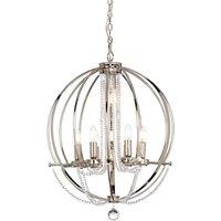 Elstead Lighting Cassie 7 Light Chandelier, Silver