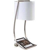 Feiss Lex 1 Light Table Lamp Brushed Steel, Silver
