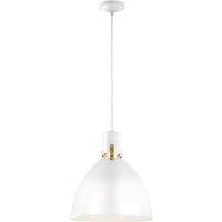 Feiss Brynne 1 Light Medium LED Pendant Polished Nickel, White