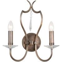 Elstead Lighting Pimlico 2 Light Wall Light Dark Bronze, Brown